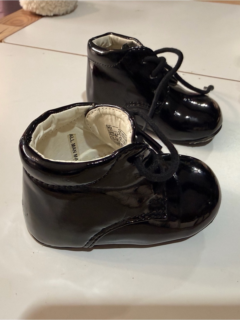 Classic Black Patent Kids Lace-Up Boots